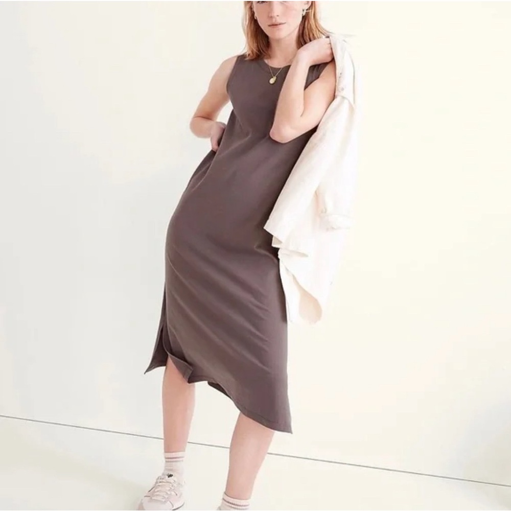 Madewell Organic Cotton Mock-Neck Tank Midi Dress - Women’s XS